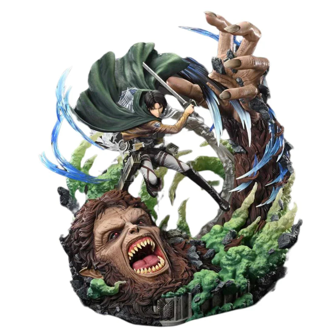 Attack On Titan Levi Versus Beast Titan statue By Prime1 Studio