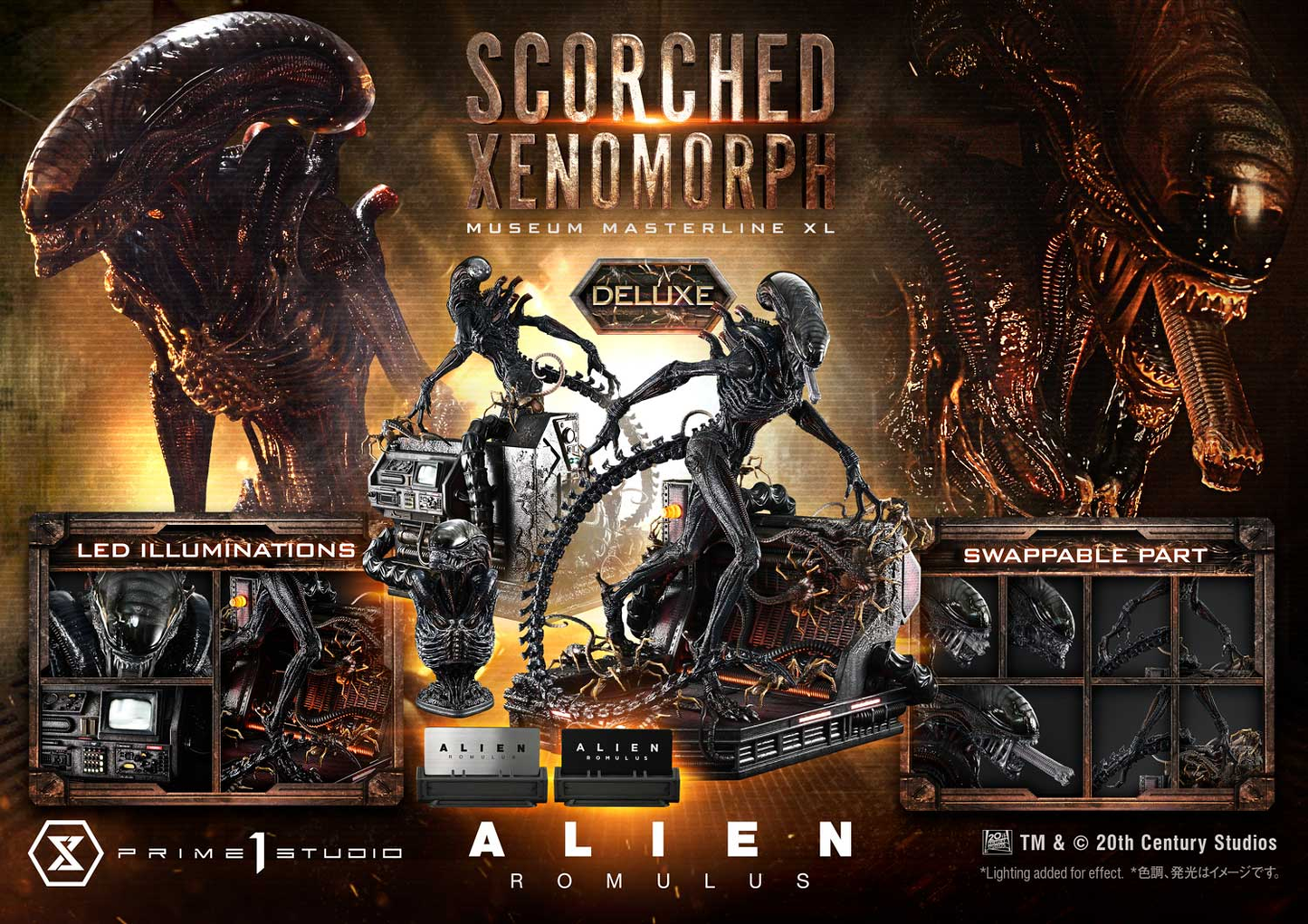 Alien Romulus Scorched Xenomorph DX Bonus Version By Prime 1 Studio