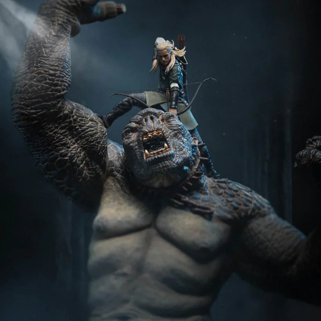 Legolas Vs Cave Troll Deluxe - Lord of the Rings - Art Scale 1/10 By Iron Studios