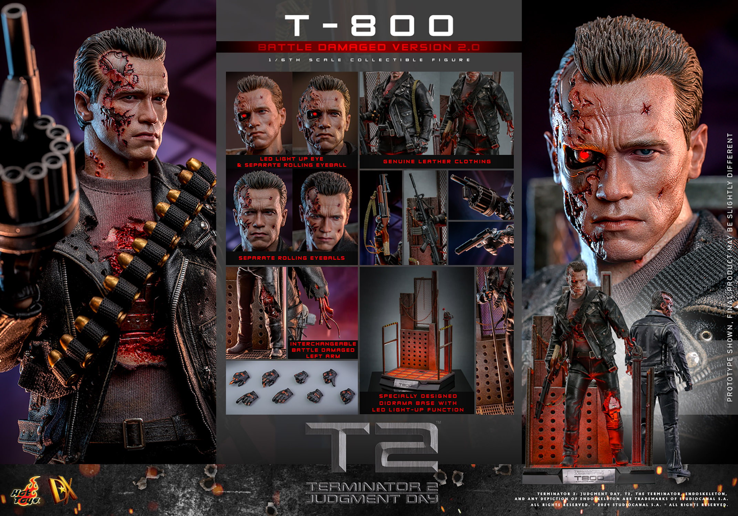 T-800 (BATTLE DAMAGED VERSION 2.0) Sixth Scale Figure by Hot Toys