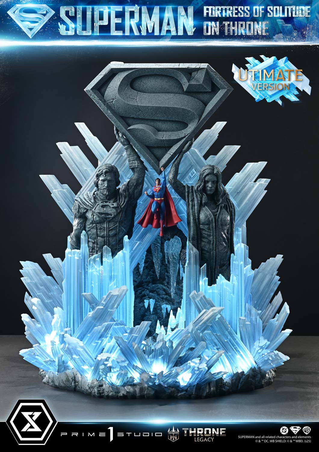 Superman Fortress of Solitude on Throne (Ultimate Bonus Version) Statue by Prime 1 Studio