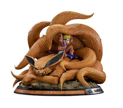 Naruto and Kyubi Statue by Tsume