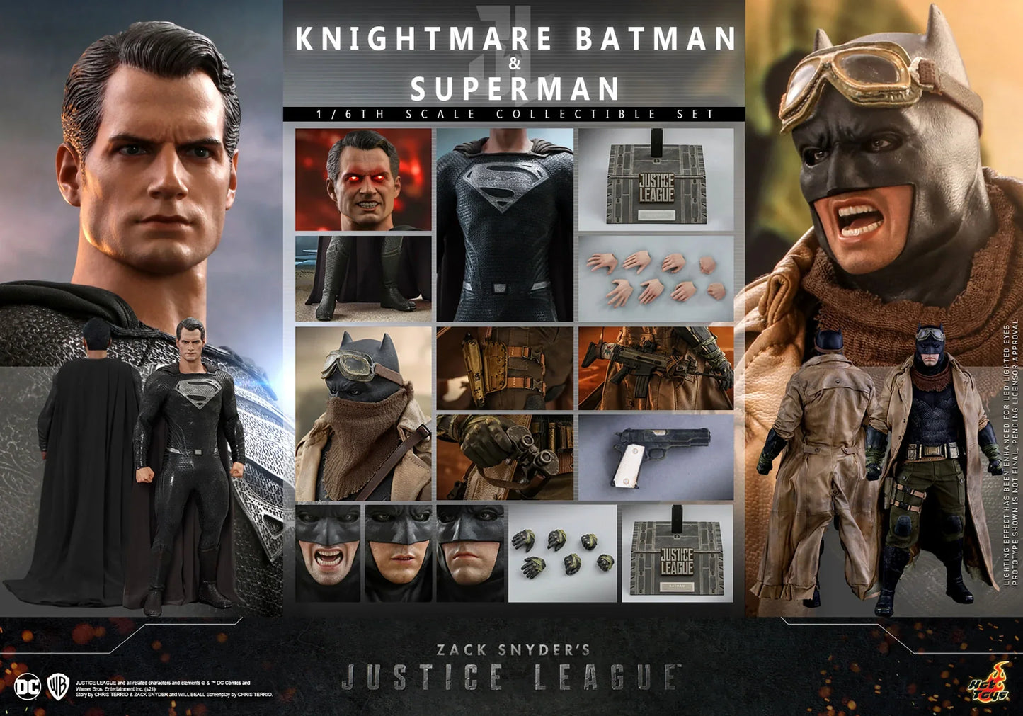 KNIGHTMARE BATMAN AND SUPERMAN Sixth Scale Figure Set By Hot Toys
