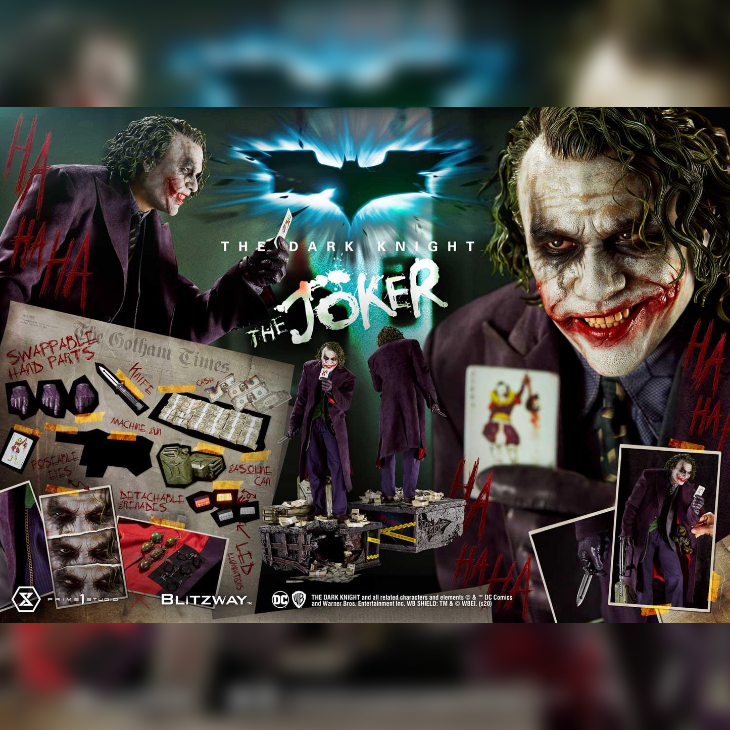 The Joker (The Dark Knight Film) Bonus ver. 1/3 Statue By Prime 1 Studio