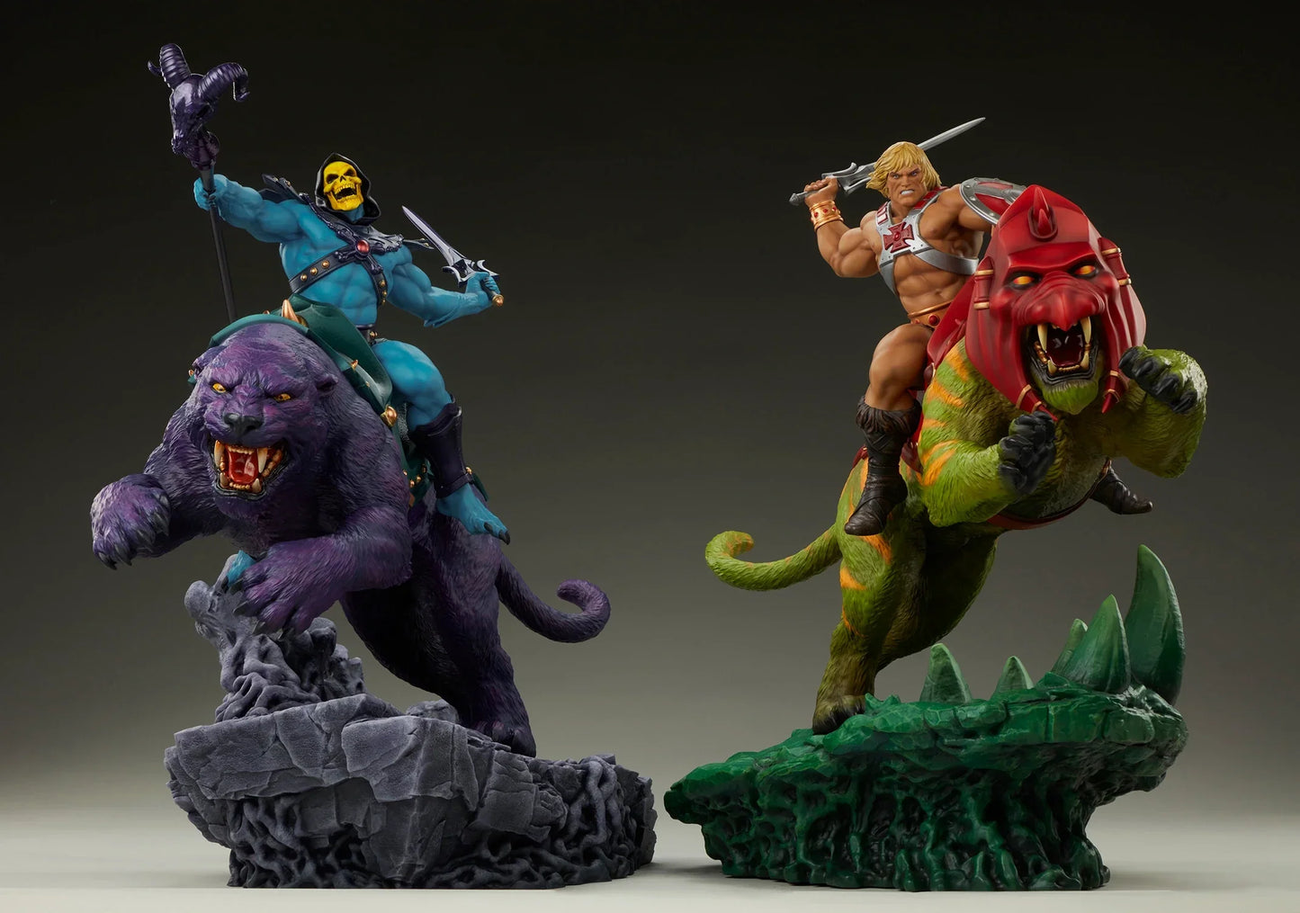 Skeletor & Panthor Classic Deluxe Statue By Tweeterhead